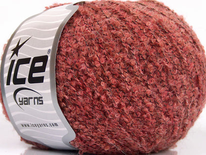 Lot of 8 Skeins Ice Yarns ALPACA BOUCLE FINE (25% Alpaca 25% Wool) Yarn Salmon