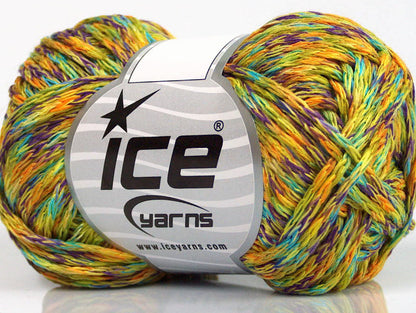 Lot of 8 Skeins ICE CACTUS TROPICAL Yarn Green Gold Purple Turquoise