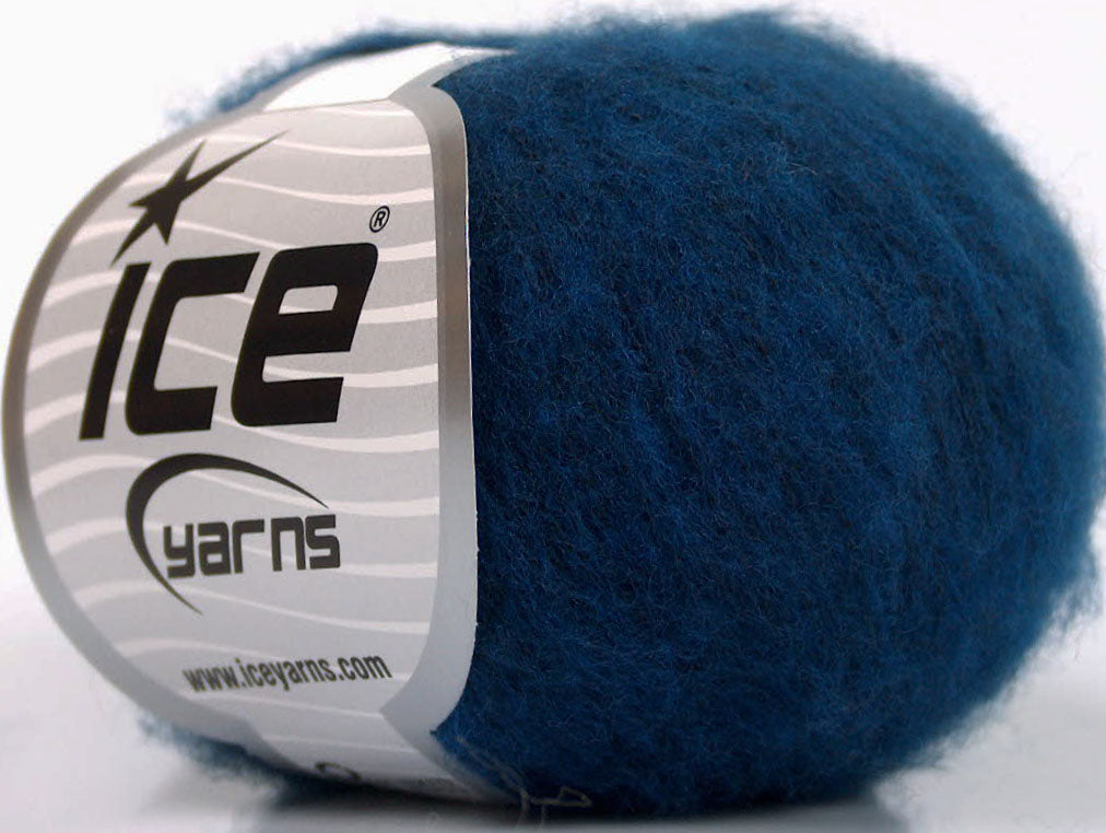 Lot of 10 Skeins ICE WOOL COMFORT SUPERFINE (34% Wool) Yarn Dark Blue