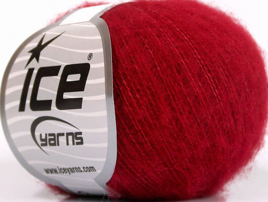 Lot of 10 Skeins ICE WOOL COMFORT SUPERFINE (34% Wool) Hand Knitting Yarn Red