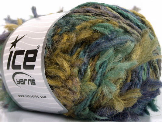 Lot of 4 x 100gr Skeins ICE SALE WINTER (70% Wool) Yarn Green Shades Blue Shades Gold