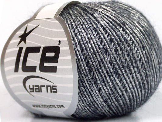 Lot of 8 Skeins ICE SALE SUMMER (80% Viscose) Hand Knitting Yarn Silver Black