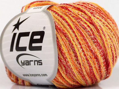 Lot of 8 Skeins ICE COLOR LOVE (100% Cotton) Yarn Red Yellow Orange