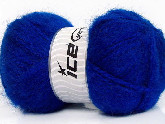 Lot of 2 x 150gr Skeins Ice Yarns SuperBulky ALPINE ANGORA (30% Angora) Yarn Blue