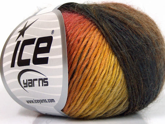 Lot of 8 Skeins ICE WOOL CORD LIGHT (50% Wool) Yarn Red Gold Brown Shades