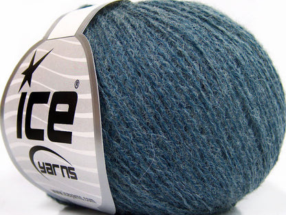 Lot of 8 Skeins ICE WOOL FINE (50% Wool) Hand Knitting Yarn Jeans Blue