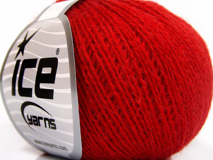 Lot of 8 Skeins ICE WOOL FINE (50% Wool) Hand Knitting Yarn Red