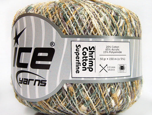 Lot of 6 Skeins Ice Yarns SHRIMP COTTON SUPERFINE (20% Cotton) Yarn Grey Brown Cream White