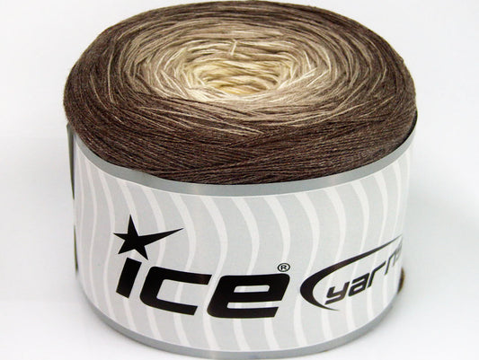 Lot of 2 x 150gr Skeins Ice Yarns CAKES COTTON FINE (50% Cotton) Yarn Brown Shades
