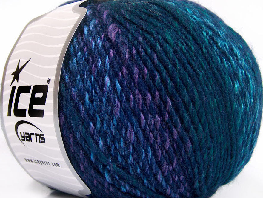 Lot of 4 x 100gr Skeins Ice Yarns ROSETO WORSTED (30% Wool) Yarn Navy Turquoise Lilac Green
