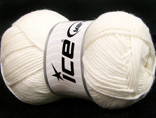 Lot of 4 x 100gr Skeins Ice Yarns BABY SOFTY Hand Knitting Yarn Ecru
