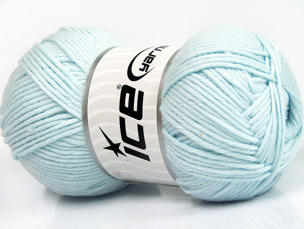 Lot of 4 x 100gr Skeins Ice Yarns BABY SOFTY Hand Knitting Yarn Light Blue