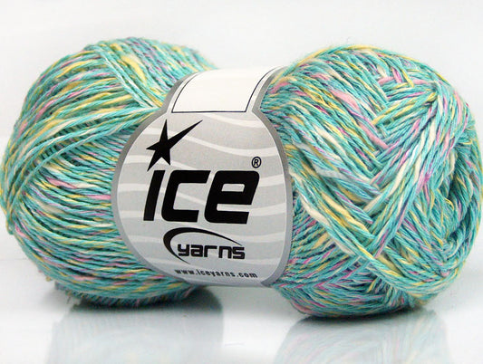 Lot of 8 Skeins ICE CANARIO (40% Cotton 20% Viscose) Yarn Mint Green