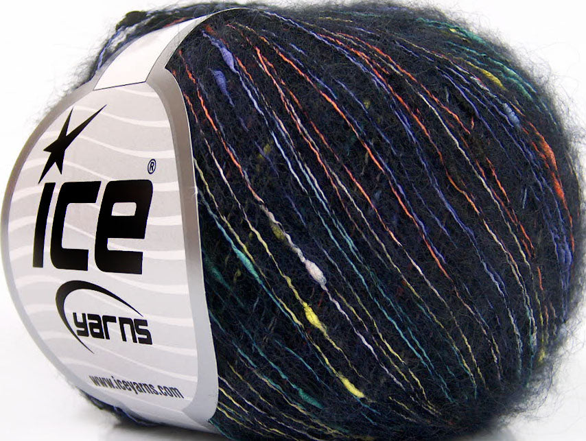 Lot of 8 Skeins ICE MOHAIR SHRIMP (25% Mohair) Hand Knitting Yarn Navy