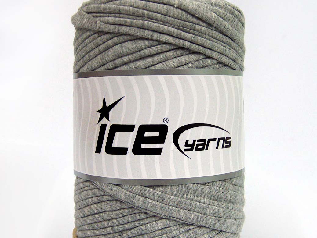 250 gr ICE UPCYCLED FABRIC 250 (95% Cotton 5% Elastan) Hand Knitting Yarn Grey