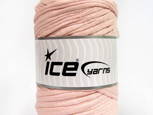 250 gr ICE YARNS UPCYCLED FABRIC 250 (95% Cotton 5% Elastan) Yarn Light Pink