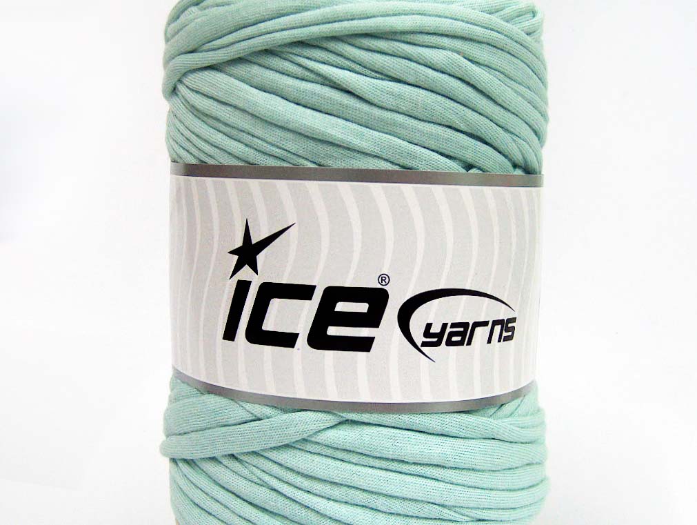 250 gr ICE YARNS UPCYCLED FABRIC 250 (95% Cotton 5% Elastan) Yarn Light Mint Green