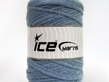 250 gr ICE YARNS UPCYCLED FABRIC 250 (95% Cotton 5% Elastan) Yarn Light Blue White