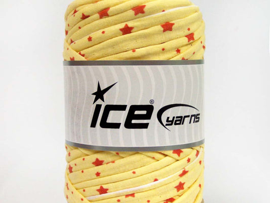 250 gr ICE UPCYCLED FABRIC 250 (95% Cotton 5% Elastan) Yarn Yellow White Orange