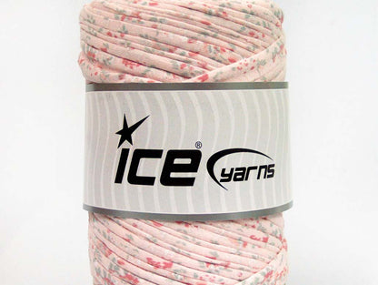 250 gr ICE UPCYCLED FABRIC 250 (95% Cotton 5% Elastan) Yarn Pink Shades Light Grey