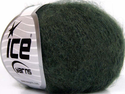Lot of 10 Skeins ICE KID MOHAIR FINE (30% Kid Mohair) Yarn Dark Green
