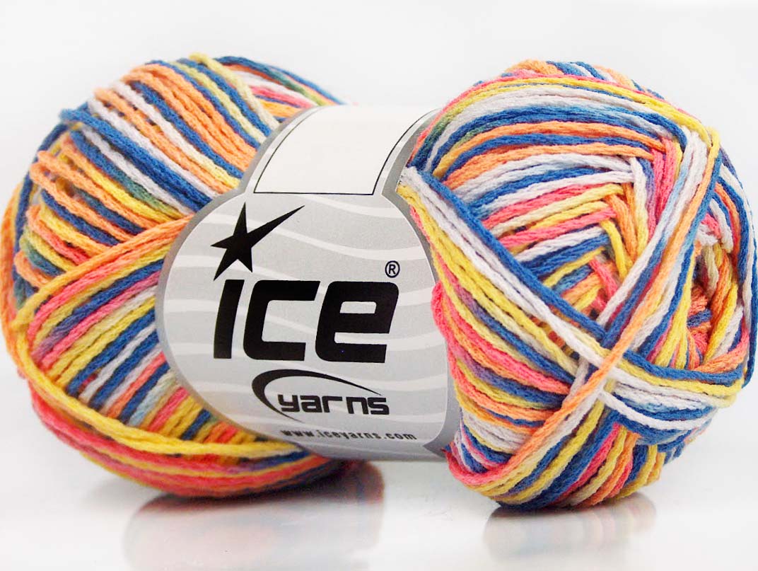 Lot of 8 Skeins Ice Yarns SALE SELF-STRIPING Yarn Orange Gold Blue