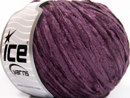 Lot of 8 Skeins ICE CHENILLE LIGHT (100% Microfiber) Hand Knitting Yarn Purple