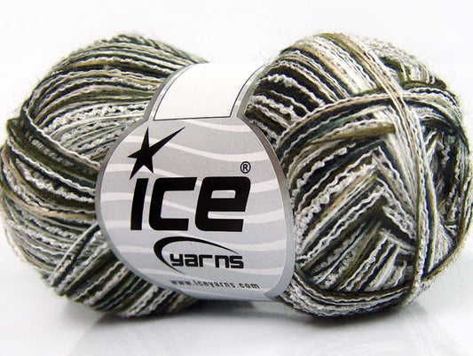 Lot of 8 Skeins Ice Yarns SALE WINTER Hand Knitting Yarn Khaki Black White