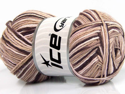Lot of 4 x 100gr Skeins Ice Yarns NATURAL COTTON COLOR (100% Cotton) Yarn Beige Light Pink Maroon