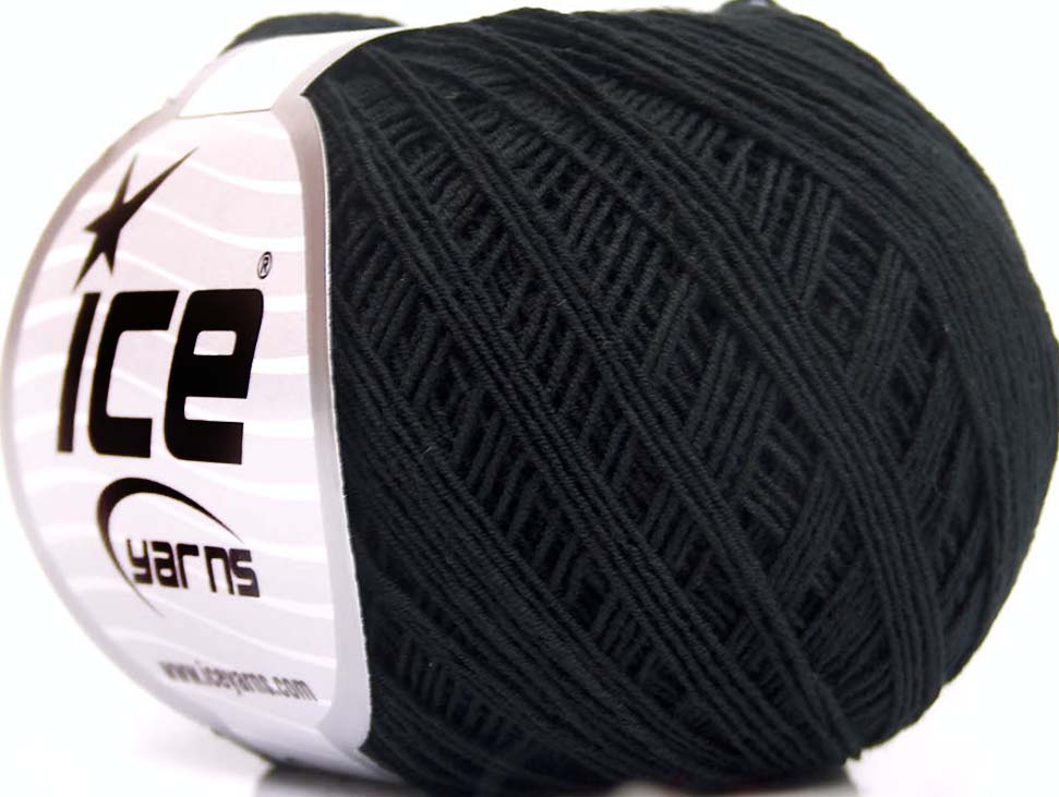 Lot of 8 Skeins Ice Yarns SALE SUMMER (67% Cotton) Hand Knitting Yarn Black
