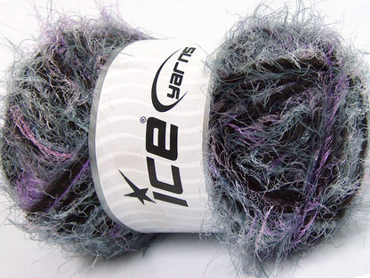 Lot of 4 x 100gr Skeins Ice Yarns TECHNO WOOL SUPERBULKY (30% Wool) Yarn Lilac Mint Green Dark Brown