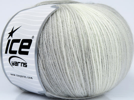 Lot of 4 x 100gr Skeins Ice Yarns ANGORA DESIGN (20% Angora 20% Wool) Yarn Grey Shades Light Cream