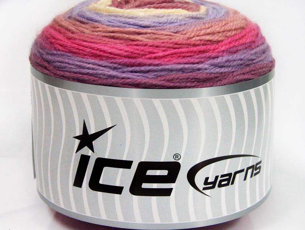 Lot of 2 x 150gr Skeins Ice Yarns CAKES WOOL DK (30% Wool) Yarn Pink Lilac Orchid