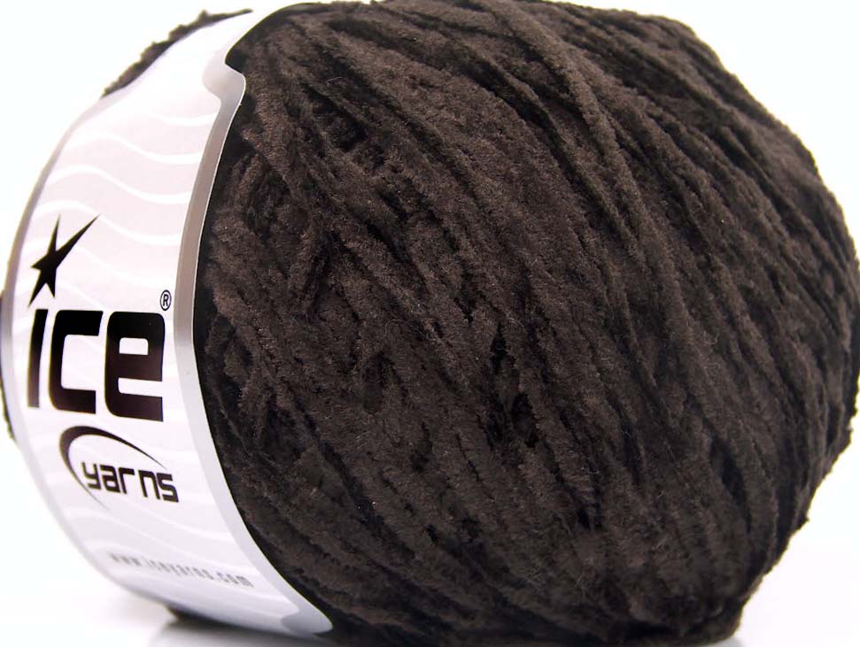 Lot of 6 Skeins Ice Yarns AMIGURUMI CHENILLE Hand Knitting Yarn Dark Brown