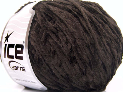 Lot of 6 Skeins Ice Yarns AMIGURUMI CHENILLE Hand Knitting Yarn Dark Brown