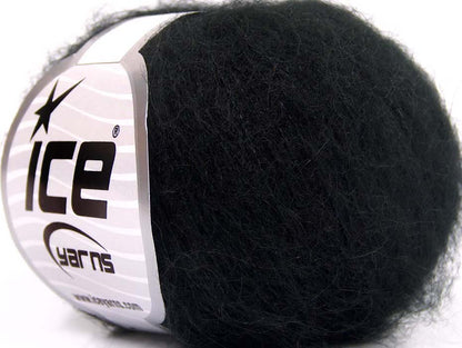 Lot of 10 Skeins Ice Yarns KID MOHAIR FINE (30% Kid Mohair) Yarn Black