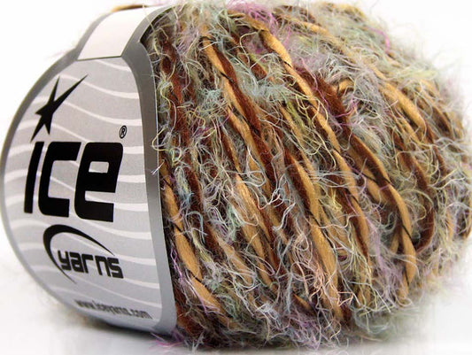 Lot of 8 Skeins Ice Yarns RUDBECKIA Yarn Brown Shades Turquoise Pink Green