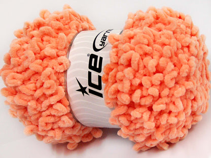 Lot of 4 x 100gr Skeins Ice Yarns CHENILLE LOOP (100% MicroFiber) Yarn Salmon