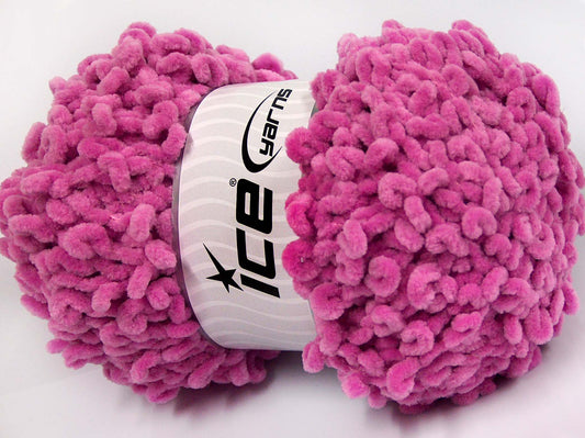 Lot of 4 x 100gr Skeins Ice Yarns CHENILLE LOOP (100% MicroFiber) Yarn Orchid