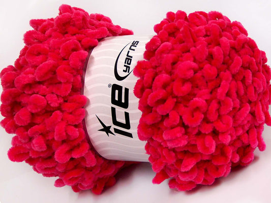 Lot of 4 x 100gr Skeins Ice Yarns CHENILLE LOOP (100% MicroFiber) Yarn Candy Pink