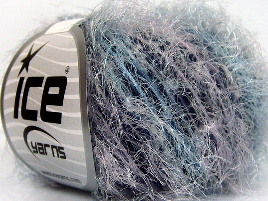 Lot of 8 Skeins Ice Yarns SALE EYELASH BLEND (30% Wool) Yarn Light Lilac Light Blue Purple