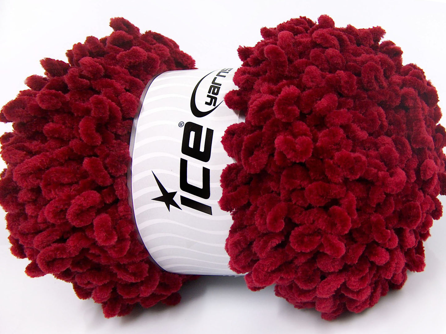 Lot of 4 x 100gr Skeins Ice Yarns CHENILLE LOOP (100% MicroFiber) Yarn Burgundy