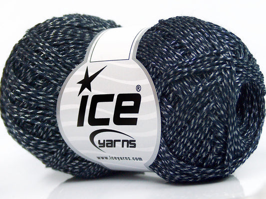 Lot of 8 Skeins Ice Yarns SHINE COTTON (76% Cotton) Hand Knitting Yarn Navy