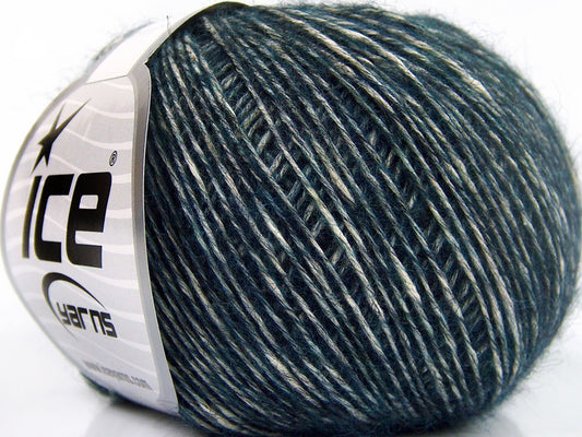 Lot of 8 Skeins Ice Yarns BABY ALPACA MERINO COTTON (22% Baby Alpaca 22% Extrafine Merino Wool) Yarn Dark Teal