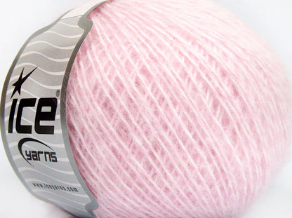 Lot of 8 Skeins Ice Yarns GALICIA (15% Wool) Hand Knitting Yarn Baby Pink White