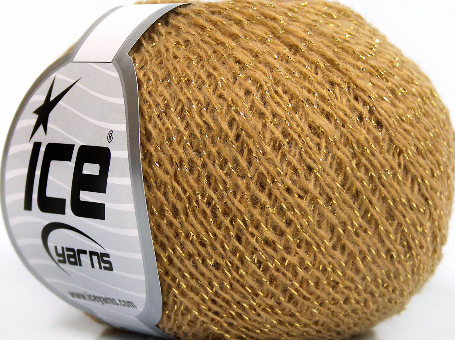 Lot of 10 Skeins Ice Yarns SALE METALLIC (33% Wool) Yarn Camel Gold