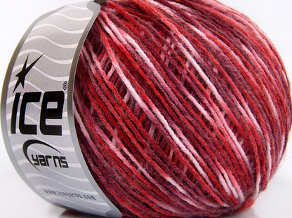 Lot of 8 Skeins Ice Yarns RONDO WOOL (40% Wool) Yarn Red Maroon Pink