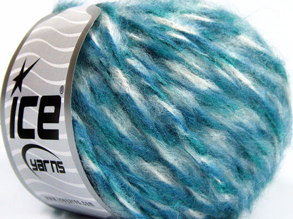 Lot of 8 Skeins Ice Yarns SALE WINTER (40% Mohair) Yarn Turquoise Blue White