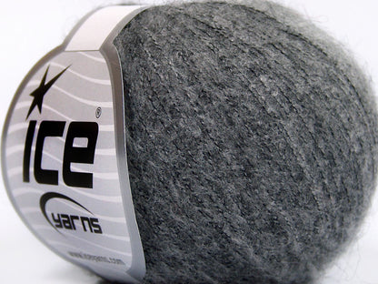 Lot of 10 Skeins Ice Yarns SUPERKID MOHAIR COMFORT (41% SuperKid Mohair 5% Merino Wool) Yarn Light Grey