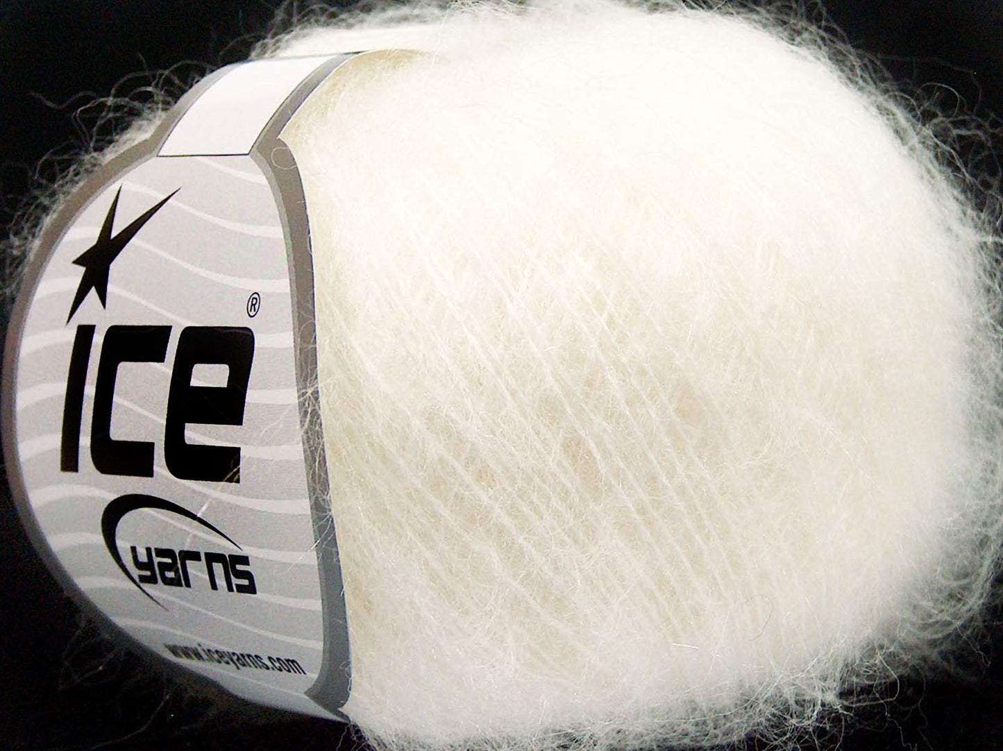 Lot of 10 Skeins Ice Yarns KID MOHAIR FINE (30% Kid Mohair) Yarn White